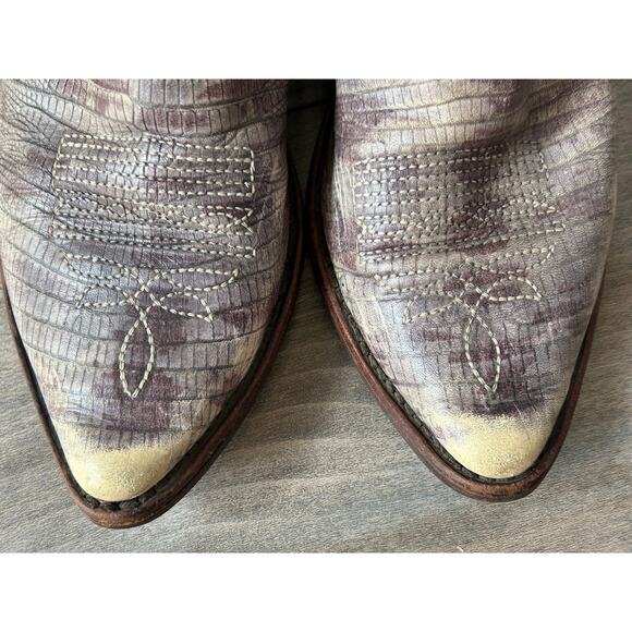 Golden Goose Distressed Western Cowboy Booties Short Boots Brown - Picture 4 of 16